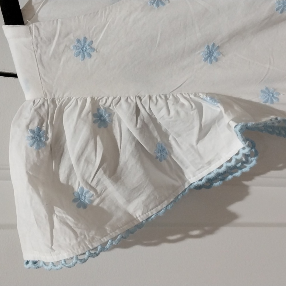 Nwt Rachel Zoe White Dress with Blue Floral Accents - Picture 9 of 17